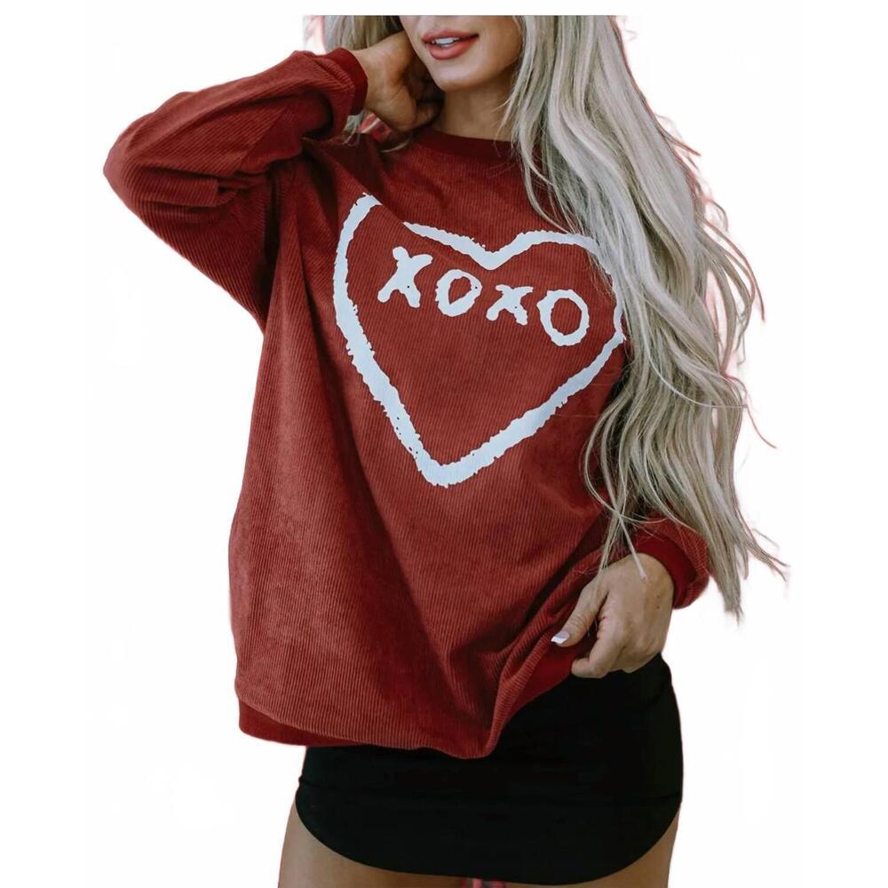 NEW FULL TIME PURCHASE sweetheart sweatshirt in red